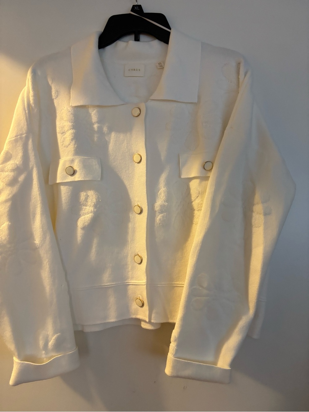 Cyrus Cream Button-Front sweater Jacket
